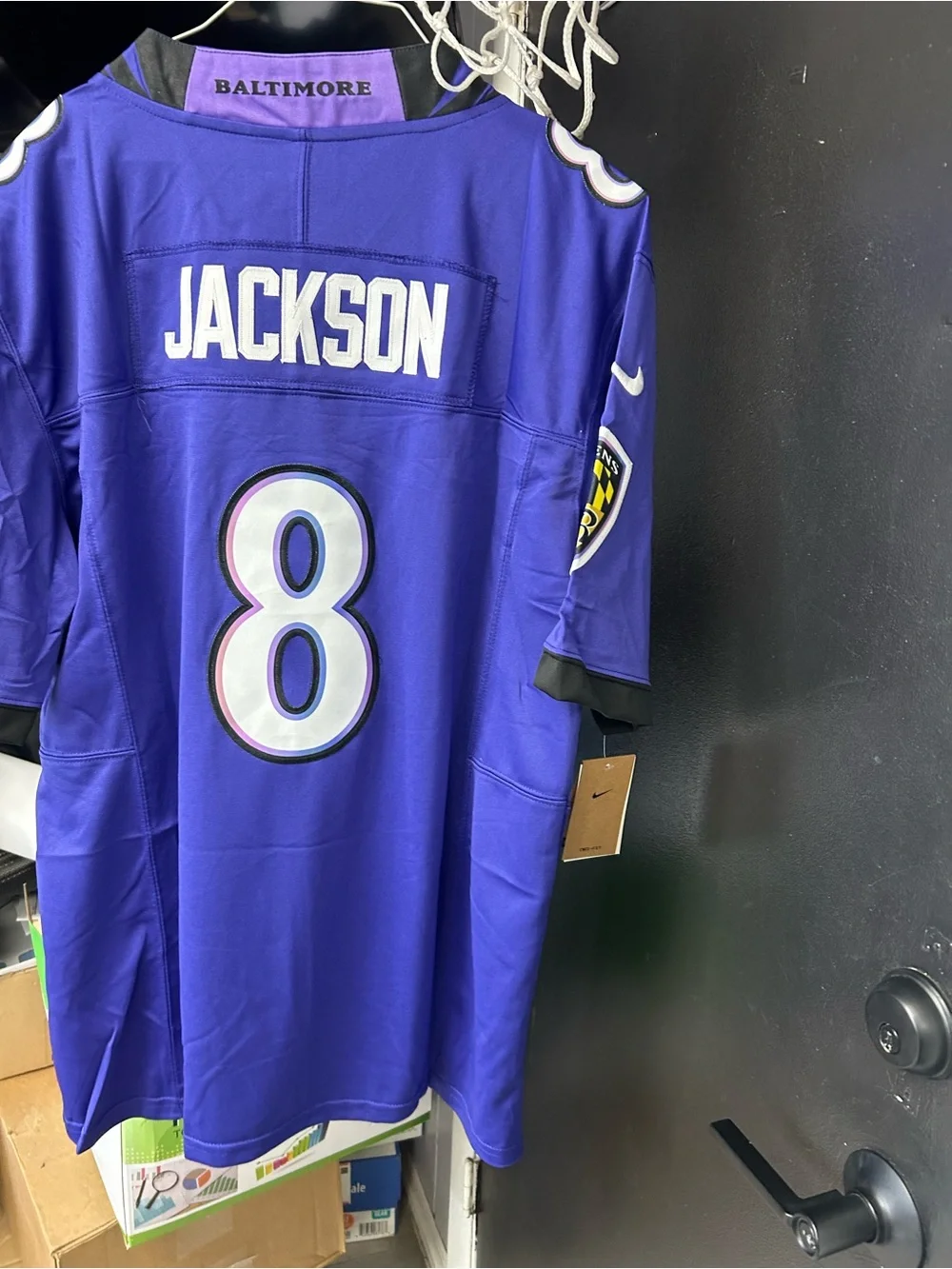 Nike Baltimore Ravens #8 Purple Lamar Jackson Jersey